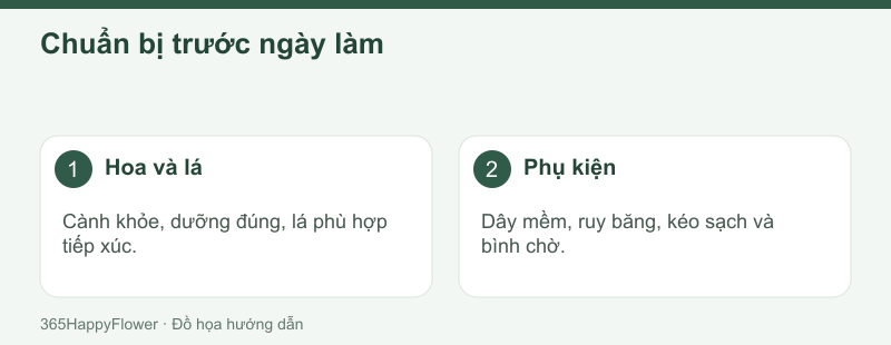 Tập trước với nguyên liệu thật giúp đánh giá độ nặng và thời gian thao tác.