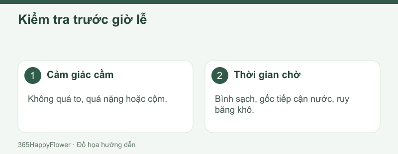 Tay cầm cần gọn, không có đầu nhọn và không làm vướng trang phục.
