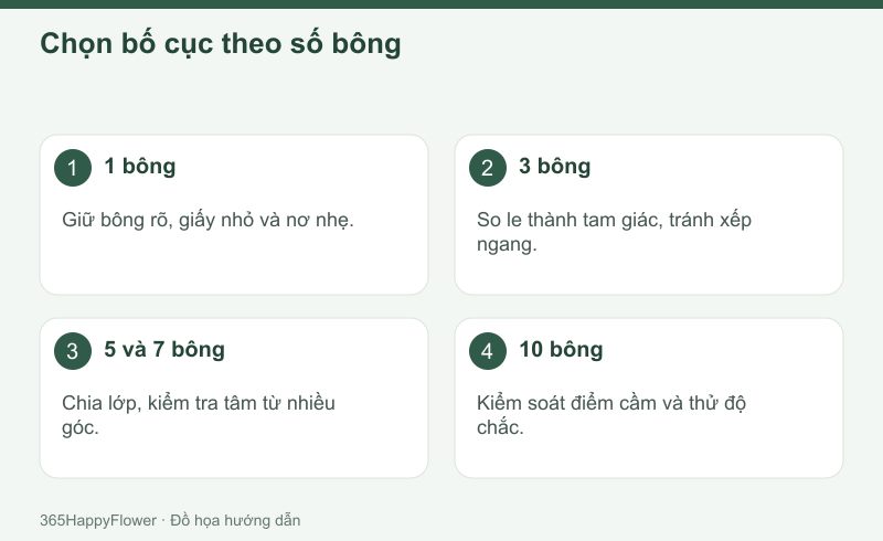 Điều chỉnh theo cỡ hoa thay vì áp dụng một khoảng cách cố định.