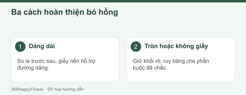 Chọn hướng nhìn trước khi quyết định độ cao giấy và độ dài thân.