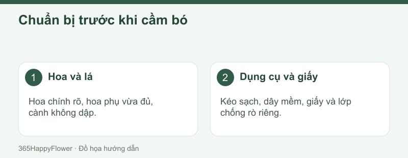 Chia hoa và vật liệu thành nhóm để thao tác thuận tay hơn.