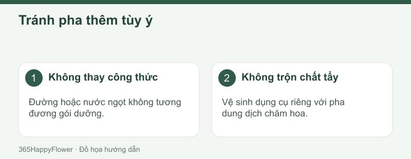 Liều dùng cần theo nhãn sản phẩm chăm hoa.