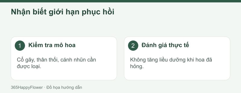 Chăm đúng giúp duy trì điều kiện tốt nhưng không cứu được mọi cành.