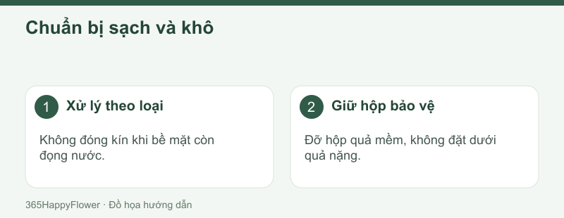Quả mềm cần được bảo vệ, tránh ép để tạo dáng.