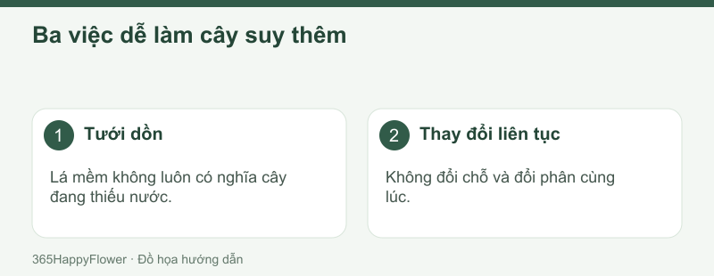 Tránh chăm quá mức khi hồ điệp đang phục hồi sau hoa.
