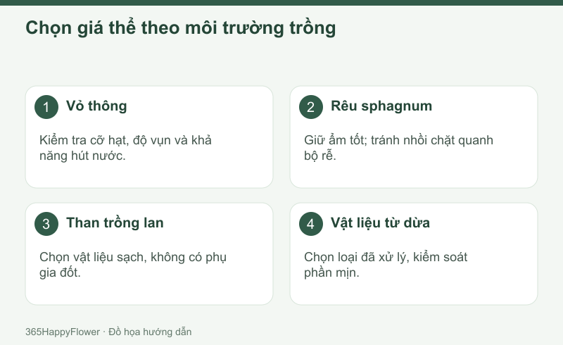 Giá thể giữ ẩm khác nhau nên cần điều chỉnh cách tưới.