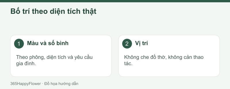 Chừa đủ chỗ cho đồ lễ và người thực hiện nghi thức.