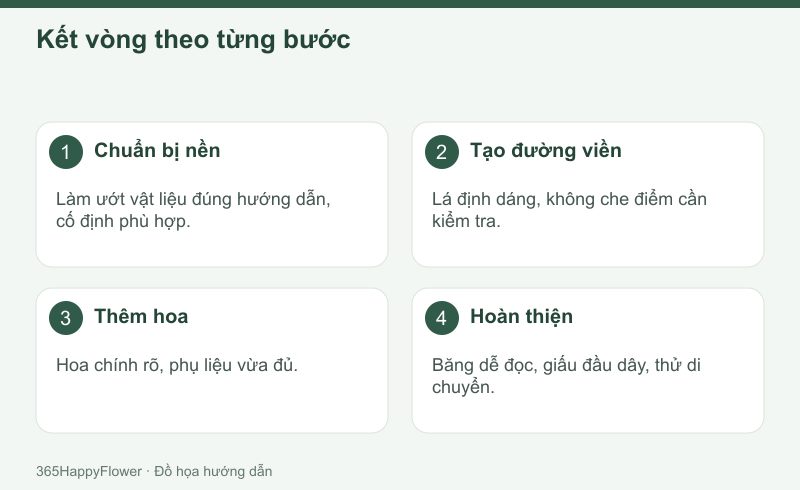 Giữ đường nét vòng rõ và kiểm tra độ vững sau khi đủ tải.