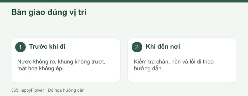 Phối hợp với đầu mối nhận hoa tại nơi tổ chức.