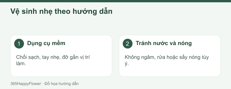 Thử vùng khuất trước khi phủi bụi toàn bộ.
