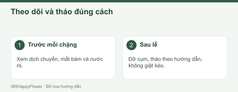Tháo hoặc đổi phương án khi xuất hiện chi tiết thiếu chắc.