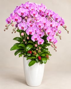 Chậu lan hồ điệp hồng tím cỡ lớn tặng khai trương LHĐ15 nhìn góc nghiêng