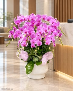 Chậu lan hồ điệp tím hồng tặng ngày doanh nhân LHĐ20 đặt ở văn phòng (ảnh minh hoạ)