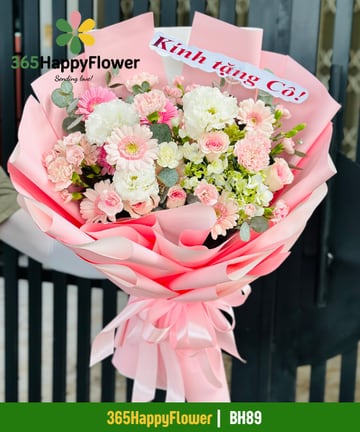 Bó Hoa Tươi Tone Hồng – BH89