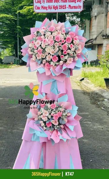 Kệ Hoa 2 Tầng Màu Hồng – KT47