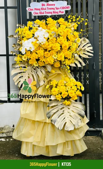 Kệ Hoa Hiện Đại Màu Vàng  – KT135