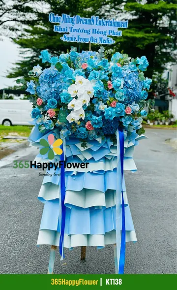 Kệ Hoa Màu Xanh Tặng Đối Tác – KT138