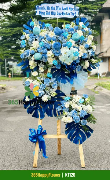 Kệ Hoa Mừng Khai Trương Màu Xanh Dương – KT120