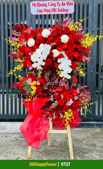 Kệ Hoa Màu Đỏ Đẹp – KT127