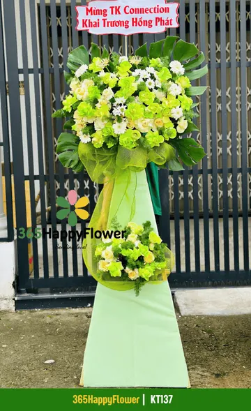 Kệ Hoa Màu Xanh Lá Tặng Khai Trương – KT137