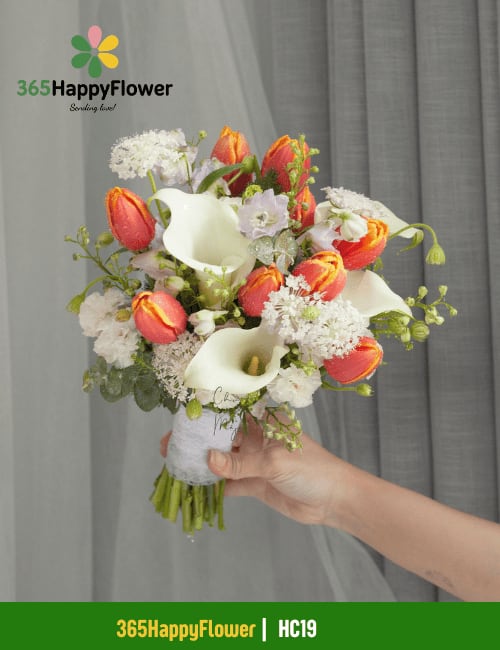 Bó Hoa Cưới Hoa Rum Mix Hoa TuLip