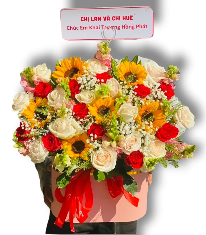 Đặt Giao Hoa Tận Nơi - Hộp hoa chúc mừng #160 (f222) Hộp hoa chúc mừng #160 (f222)