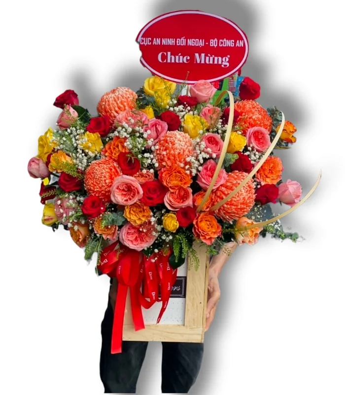 Đặt Giao Hoa Tận Nơi - Hộp hoa chúc mừng doanh nghiệp #164 (f226) Hộp hoa chúc mừng doanh nghiệp #164 (f226)