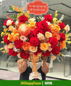 Bình Hoa Hiện Đại Tone Cam