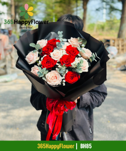Bó Hoa Hồng Kem Mix Hồng Đỏ