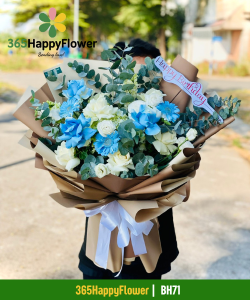 Bó Hoa Màu Xanh Đi Sự Kiện