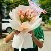 Bó Hoa Tulip Màu Cam Đào