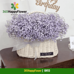 Giỏ Hoa Baby Tím Nhạt