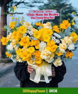 Giỏ Hoa Đẹp Sang