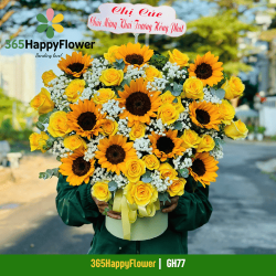 Giỏ Hoa Sinh Nhật Màu Vàng