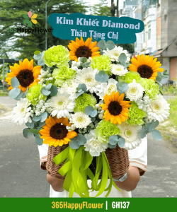 Giỏ Hoa Tươi Giá Rẻ Xinh