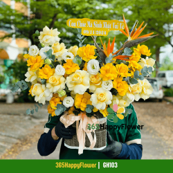 Giỏ Hoa Tươi Sinh Nhật Hiện Đại