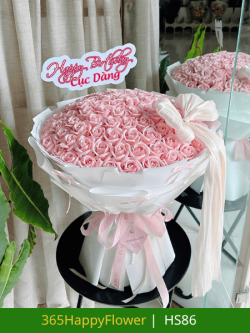 Bó Hoa Sáp Hồng Lãng Mạn