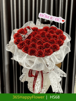 Bó Hoa Nhũ Đỏ Hình Trái Tim