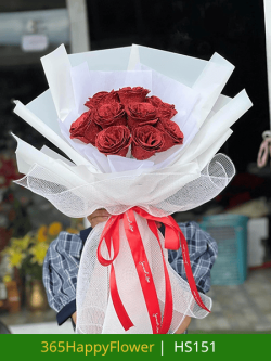 Bó Hoa Sáp Nhũ Đỏ