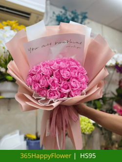 Bó Hoa Sáp Tone Hồng Đậm